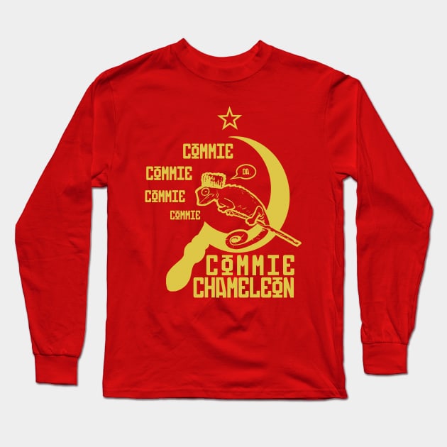 Commie Chameleon (Yellow) Long Sleeve T-Shirt by Hurmly